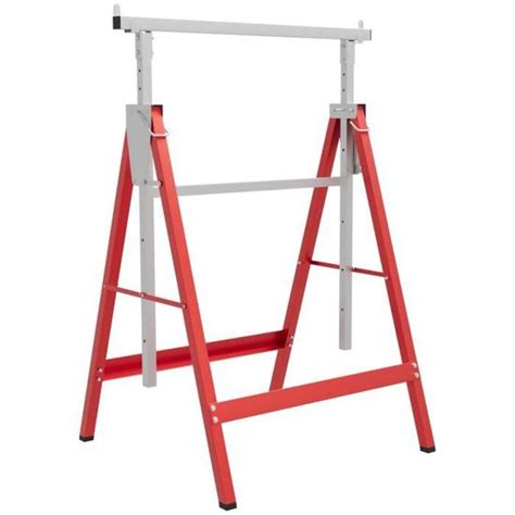 Lot de 2 tréteaux pliables télescopiques hauteur réglable 80 130 cm