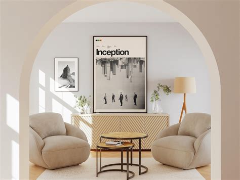 INCEPTION Film Poster, Minimalist Wall Art Print, Mid-century Modern ...