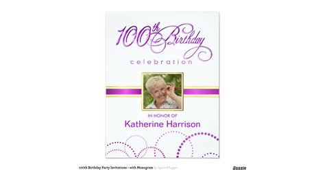 100th_birthday_party_invitations_with_monogram ...