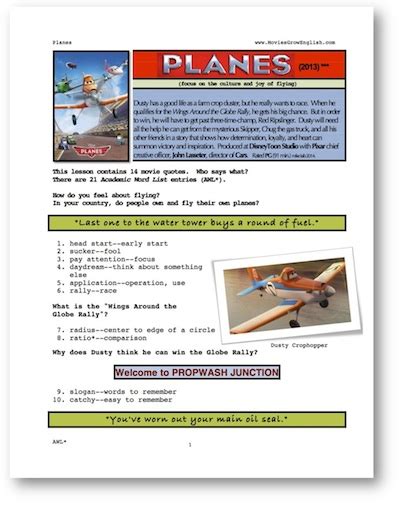 Movies Grow English ESL Movie Lesson Planes