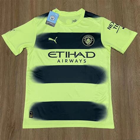 Manchester City Authentic Third Jersey 202223 With Haaland Printing In