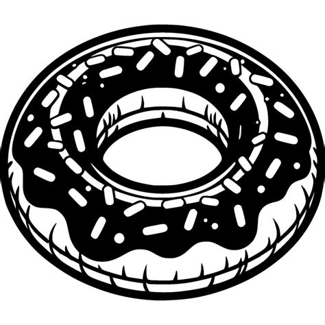 Donuts shaped inflatable lifebuoy in monochrome. Funny baby beach ...