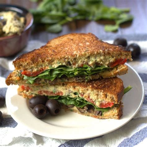 Grilled Mediterranean Black Olive Hummus Panini Sandwiches Recipe Lunch And Snacks With