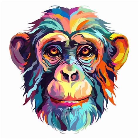 Premium Ai Image A Close Up Of A Monkeys Face With A Colorful