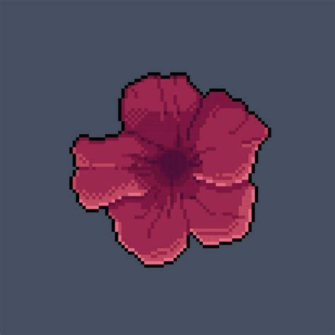 pink flower in pixel art style 27879805 Vector Art at Vecteezy