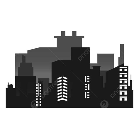 City Building Silhouette With Gradient Clipart City Silhouette City