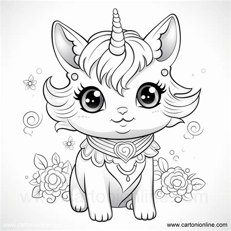 Coloriage 05 De Chat Licorne