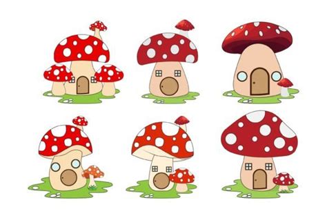 Cute Mushroom House Illustration Graphic Graphic by CacingTanahDesign ...