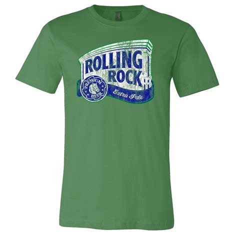 Rolling Rock Beer Classic Logo Distressed T Shirt Brew