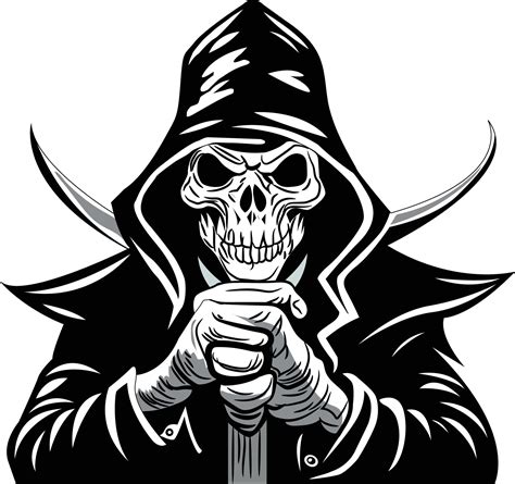 premium  grim reaper character vector illustration  vector