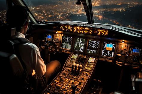 Premium Photo | View from the cockpit as an airplane descends for landing