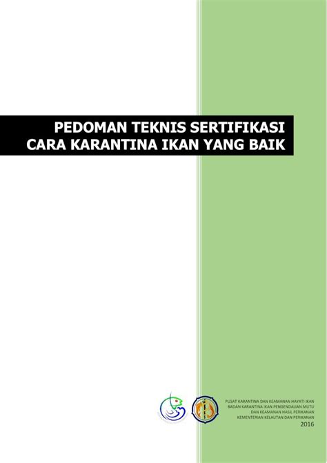 Pdf Pedoman Teknis Sertifikasi Cara Karantina Ikan Ckib Bkipm Id