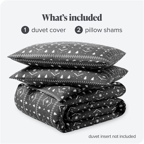 Bare Home Flannel Duvet Cover Set 100 Flannel Cotton Double