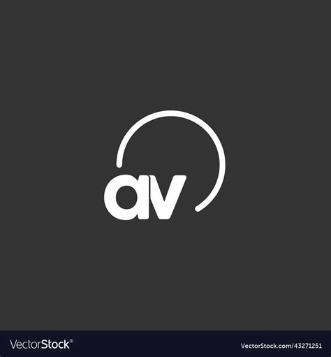 Av Initial Logo With Rounded Circle Royalty Free Vector