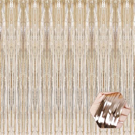 Amazon Pack Champagne Gold Foil Fringe Curtain Backdrop Ft