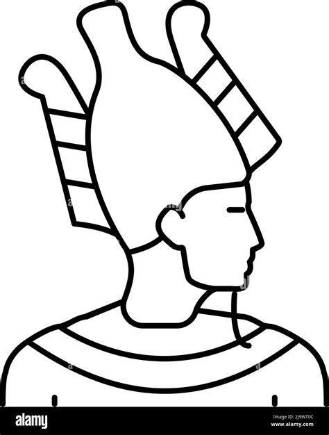 god egypt osiris línea icono vector ilustración Imagen Vector de stock