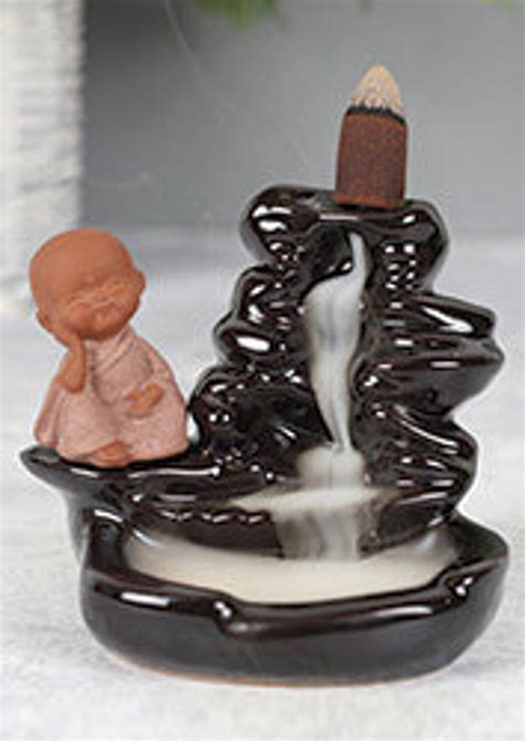 Incense Burner Buddha Waterfall Incense Backflow Cones Holder Etsy