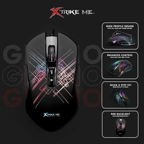 Xtrike Me Backlit Programmable Gaming Mouse Gm Black Lazada Ph