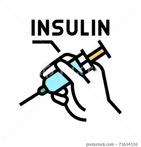 Insulin Syringe Color Icon Vector Illustration Stock Illustration