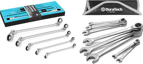 Duratech Piece Extra Long Flex Head Ratcheting Wrench Set And Piece