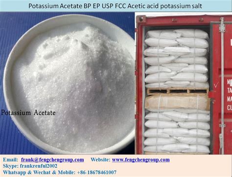 Potassium Acetate Bp Ep Usp Fcc Acetic Acid Potassium Salt