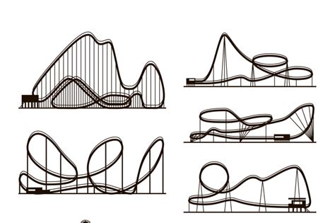 Roller Coaster Silhouette Vector at Vectorified.com | Collection of ...