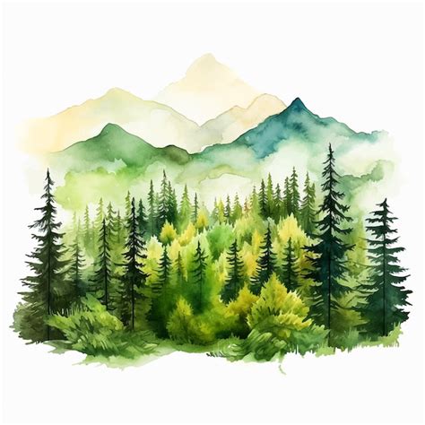 Arte De Ilustra O De Tinta Aquarela Da Natureza Vetor Premium