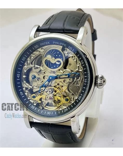 patek philippe skeleton  form men catchy watches