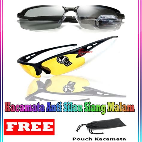 Jual Gratis Pouch Kaca Mata Motor HD Vision Riding Glasses Night