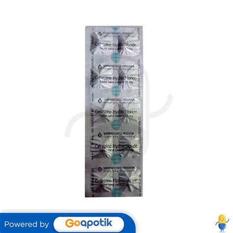 Cetirizine Hydrochloride Sampharindo 10 Mg Tablet Kegunaan Efek