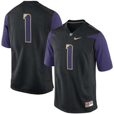 Nike Washington Huskies Replica Football Jersey - #1 Black