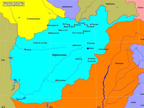 Afghanistan Political Map - A Learning Family