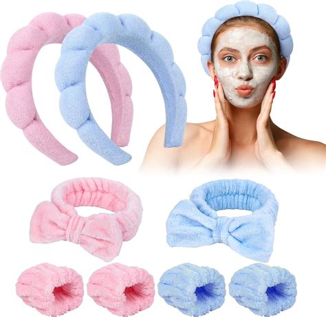 Amazon Atroch Sponge Spa Headbands Wristband Set Puffy Makeup