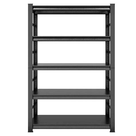 Cesicia 78 in. H 5-Shelf Black Heavy-Duty Metal Adjustable Pantry ...