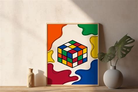 Rubik's Cube Artwork, Rubik's Cube Digital Print,art for Kids, Boho Art, Digital Download, Kids ...