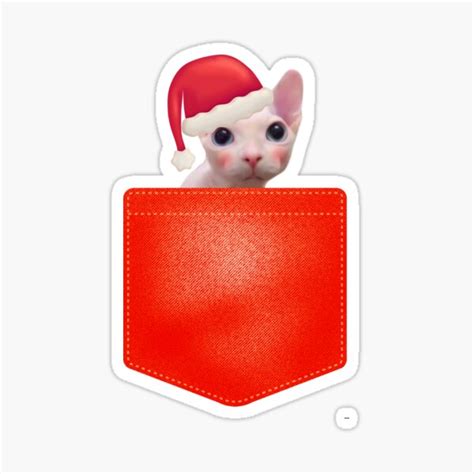 "Funny Bingus Christmas Cat Meme - Cat Meme Pocket" Sticker for Sale by ...