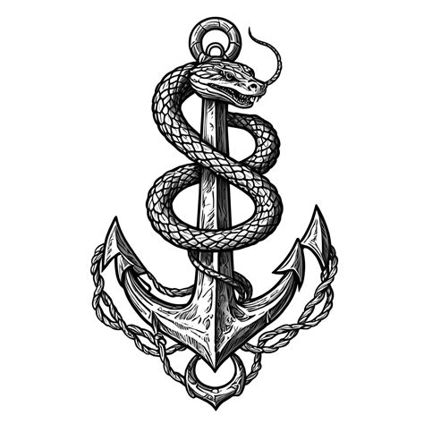 tattoo anchor  snake   stock photo public domain pictures