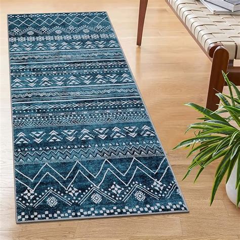 Amazon Beeiva Bohemian Kitchen Rugs Washable X Blue Bedside