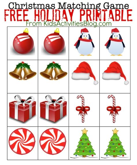 Printable Christmas Matching Game