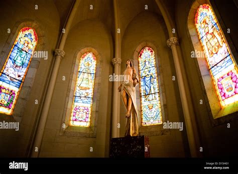 Barcelona Spain Interior Of Expiatory Church Of The Sacred Heart Of