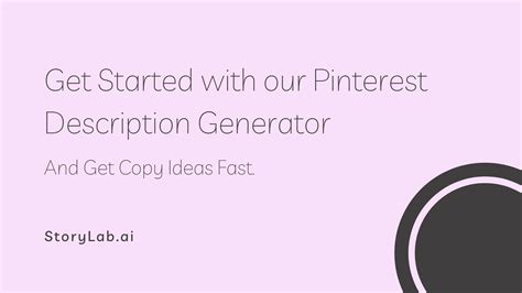 Pinterest Description Generator. Powered by AI [Start for Free]