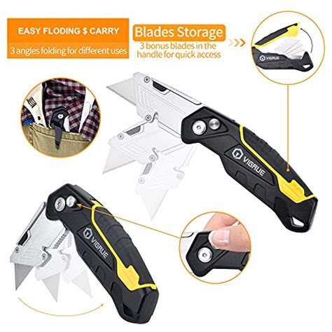 VIGRUE Utility Knife Box Cutter Heavy Duty Retractable For Cartons