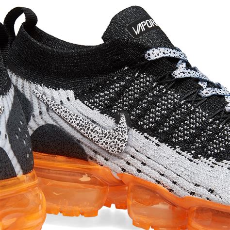 Nike Air VaporMax Flyknit 2 White, Black & Total Orange | END. (US)