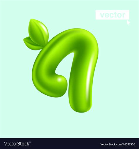 number  eco logo  sign  green leaves  vector image