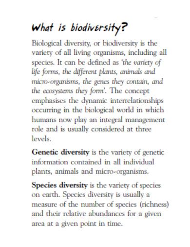 Biodiversity - 99+ Examples, Format, How to describe, PDF