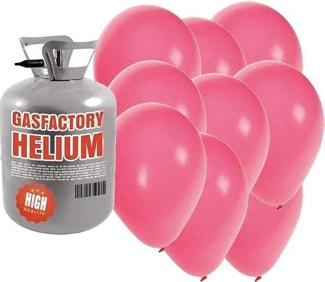 Helium Tank Met Roze Ballonnen Roze Heliumgas Met Ballonnen Voor