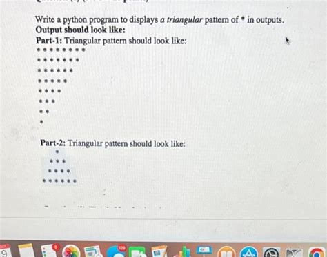 Solved Write A Python Program To Displays A Triangular Chegg