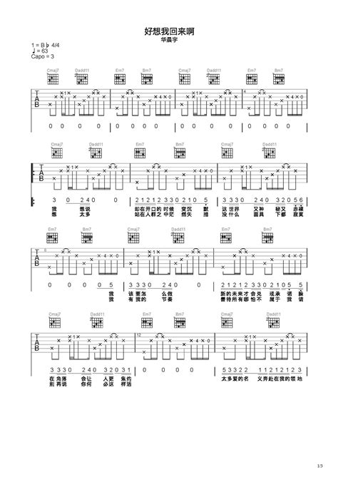 好想我回来啊吉他谱 弹唱谱 C调 虫虫吉他