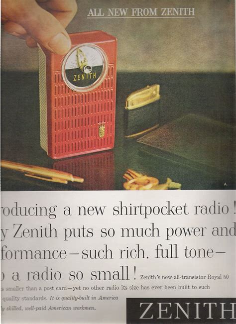 Zenith Portable Radio Model Royal 50 Ad Usa 1960 Flickr