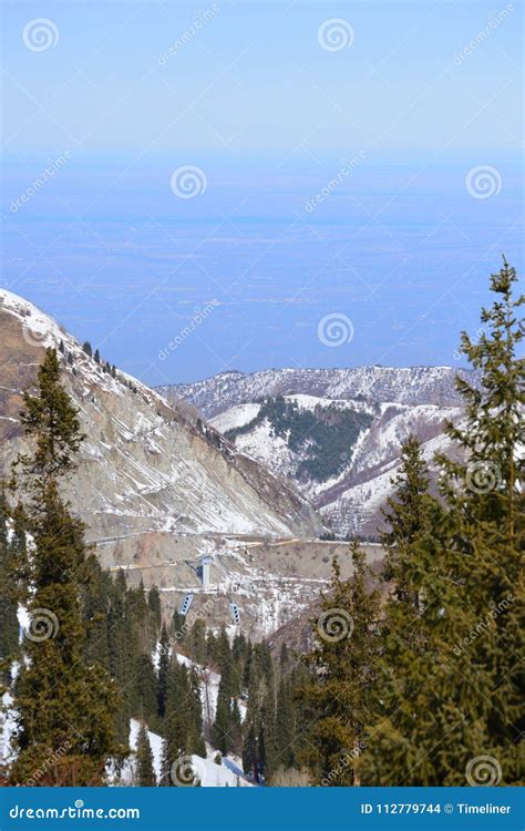 Almaty mountains in winter stock photo. Image of nature - 112779744